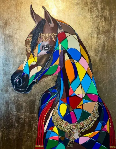 AMIRA · Colors of Life, Acrylic on canvas, 24 Karat Gold leaf, 102 x 80 cm · Gemälde von Thomas Salamonski