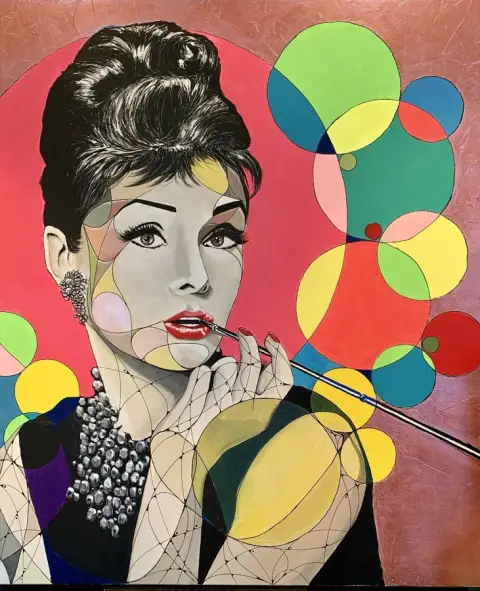 AUDREY II · Colors of Life, Acrylic on canvas, 24 Karat Gold leaf, 120 x 100 cm · Gemälde von Thomas Salamonski