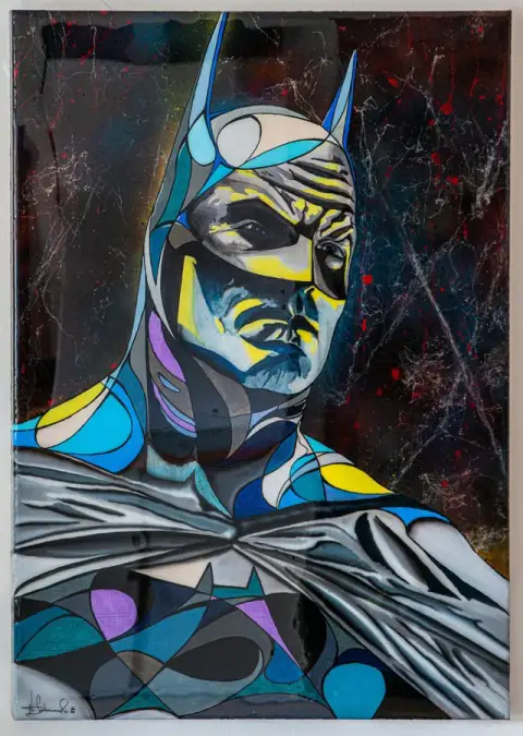 BATMAN · HEROS, Acrylic on wooden canvas, sealed with resin, 70 x 100 cm · Gemälde von Thomas Salamonski