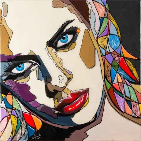 BELLA · Colors of Life, Acrylic on wooden canvas, sealed with resin, 80 x 80 cm · Gemälde von Thomas Salamonski