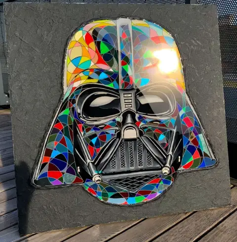 DARTH VADER · HEROS, Acrylic on wooden canvas, sealed with resin, 80 x 80 cm · Gemälde von Thomas Salamonski