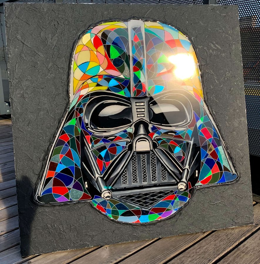 DARTH VADER · HEROS, Acrylic on wooden canvas, sealed with resin, 80 x 80 cm · Gemälde von Thomas Salamonski