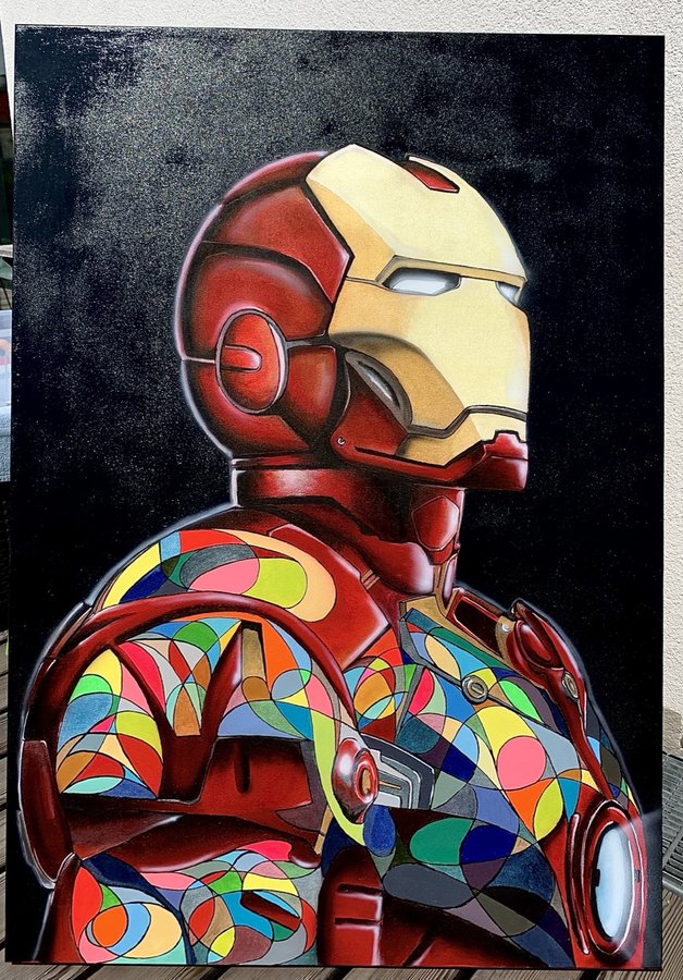 IRONMAN · HEROS, Acrylic on wooden canvas, sealed with resin, 70 x 100 cm · Gemälde von Thomas Salamonski
