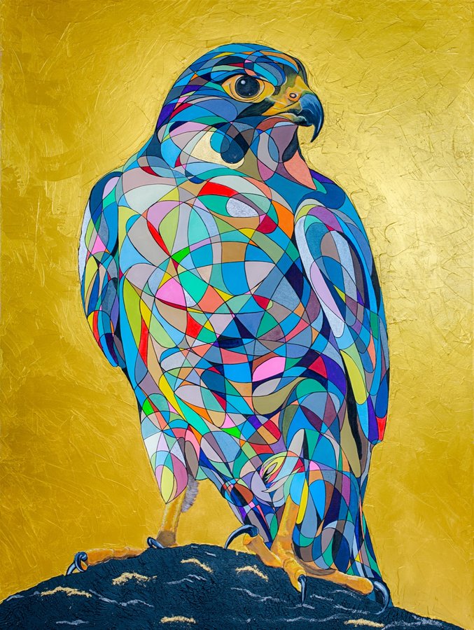 SKY · Colors of Life, Acrylic on canvas, partly 24 Karat Gold leaf, 160 x 120 cm · Gemälde von Thomas Salamonski